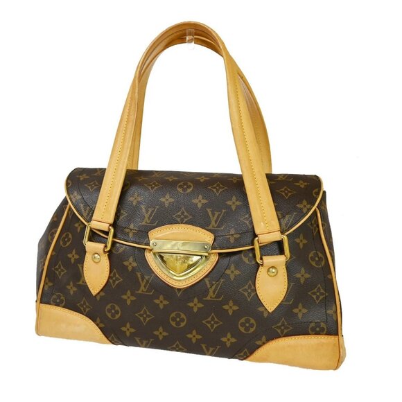 LOUIS VUITTON Logo Beverly GM Shoulder Bag Monogram Leather Brown M40120 12KA610 - Picture 1 of 15